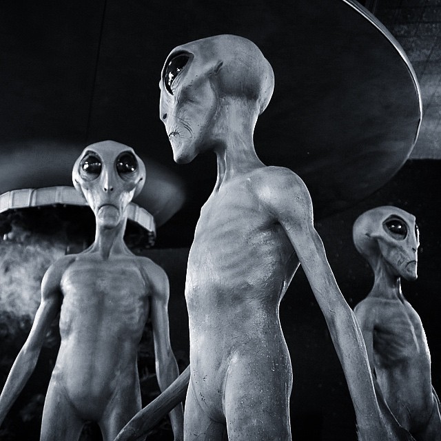 At the International UFO Museum and Research Center in Roswell New Mexico. These animatronic (but probably not anatomically correct) aliens are surrounded by thousands of documents and photographs of aliens and UFOs, with a strong focus on the mysterious incident at Roswell in 1947...